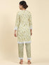 Samma Chikankari Co-ord set in Cotton for Women- Cream